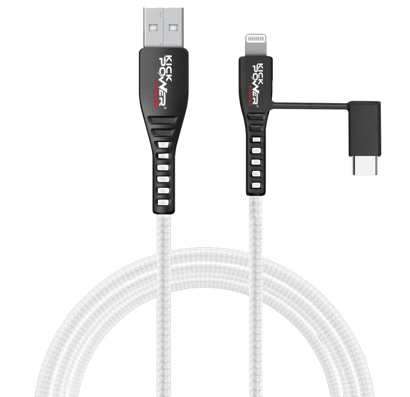 2 in 1 multi cable USB-C and Lightning 10Ft
