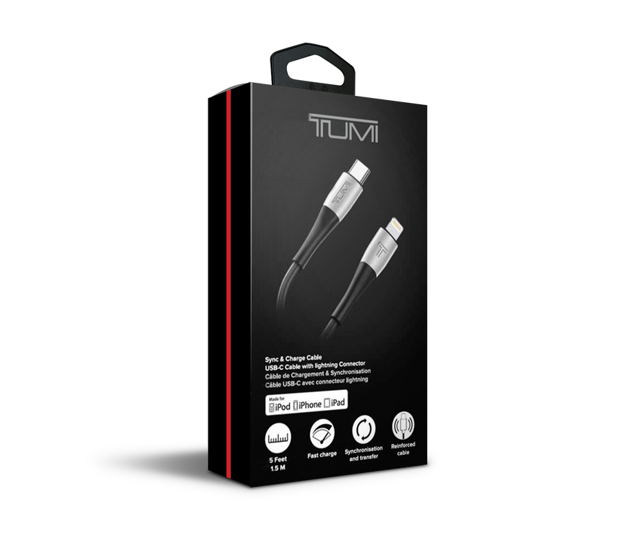 TUMI USB-C to Lightning MFI 5ft Fast Charge Cable