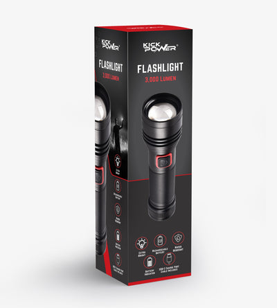 Flashlight Rechargeable 3000 Lumen