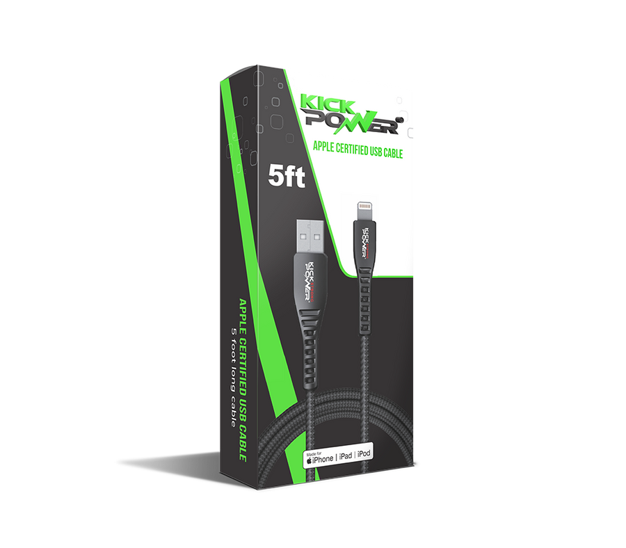 KickPOWER® 5ft iPhone Cable MFI